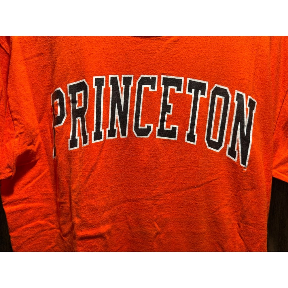 Vintage Russell Athletic Princeton University T-Shirt Orange Mens Large USA Made - Picture 2 of 9